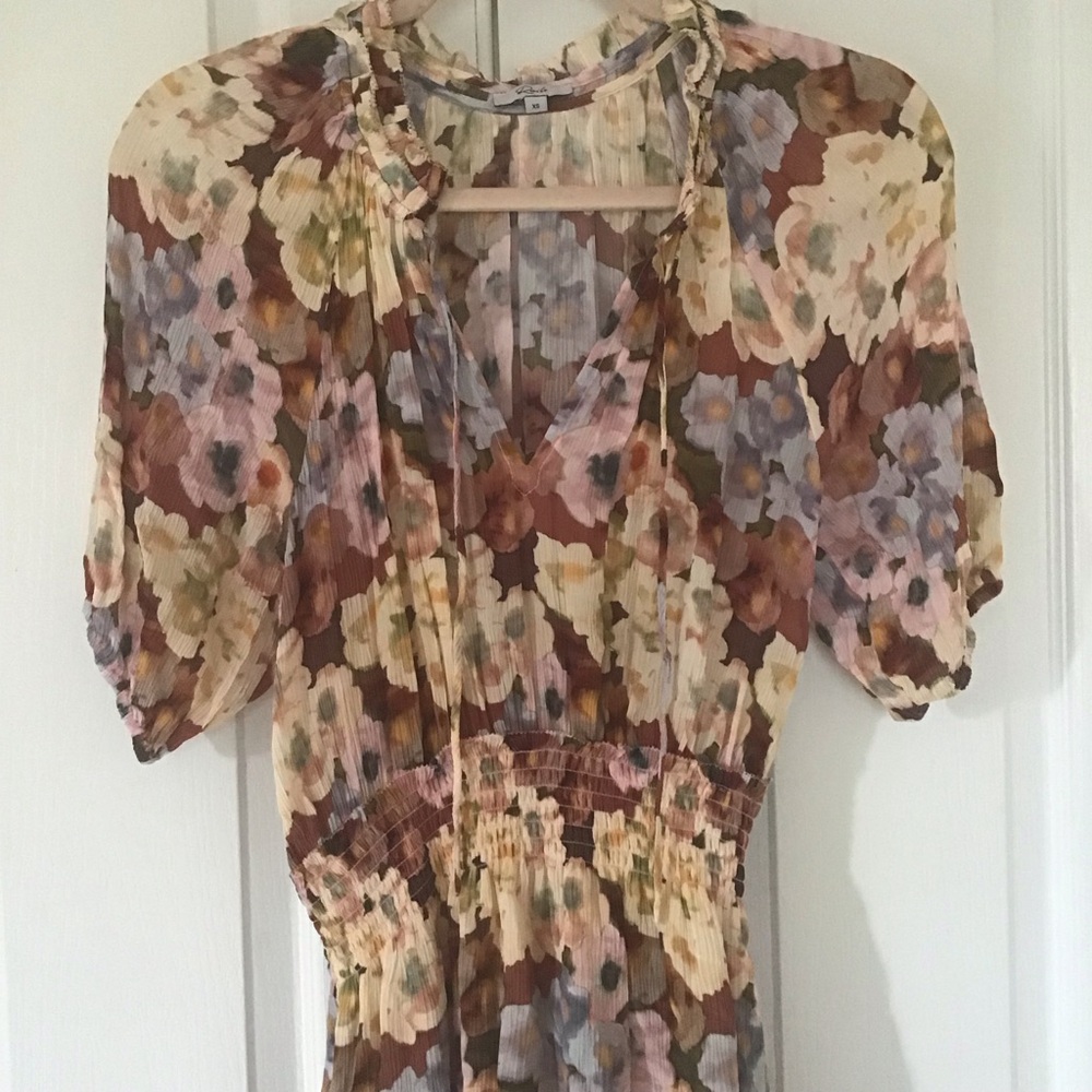 Rails floral puff sleeve dress XS - Picture 3 of 6